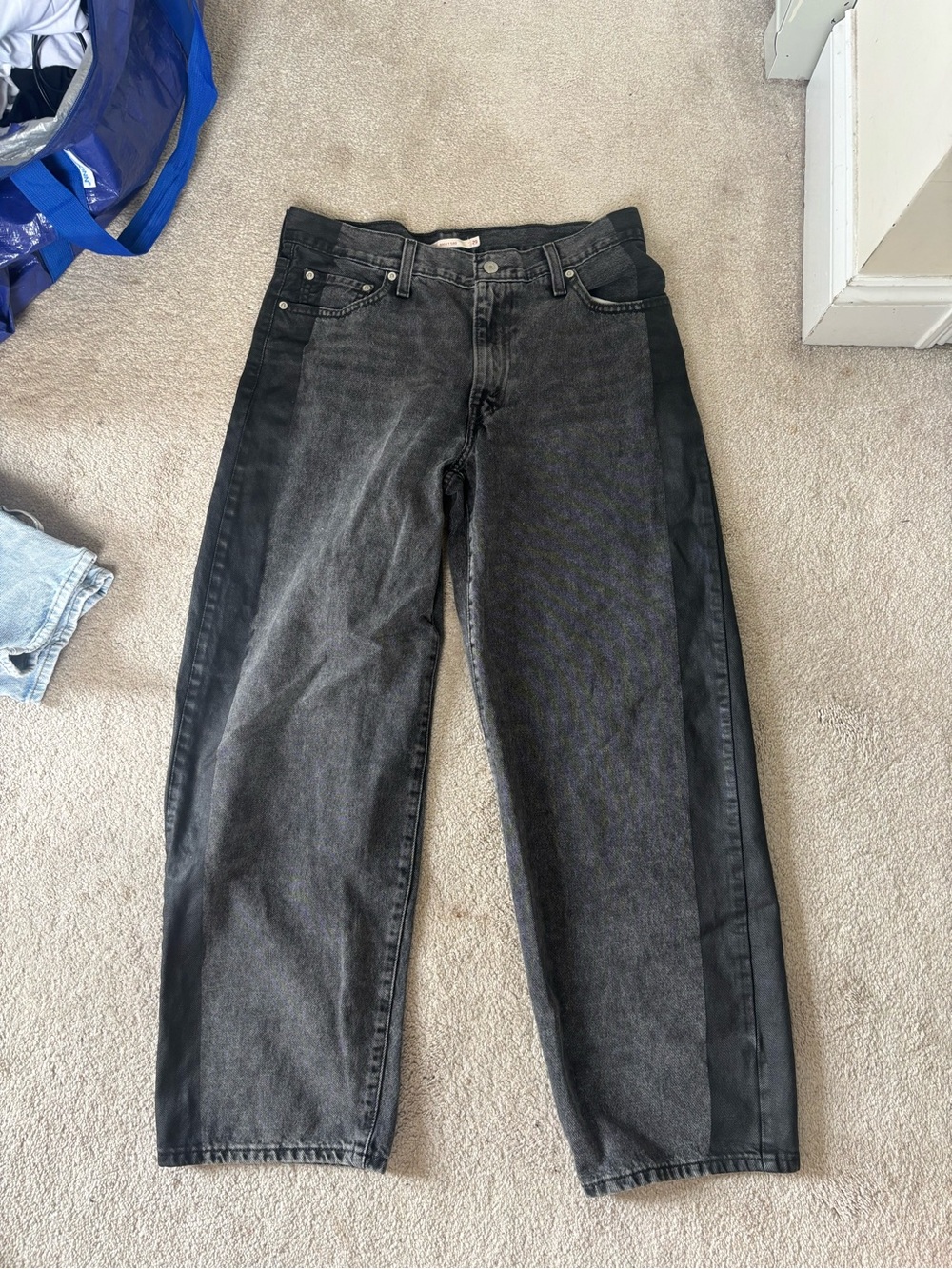 Levi's Two-Tone Black and Charcoal Baggy Dad Jeans